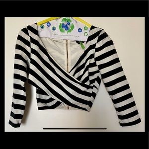 Bebe Stripped Long Sleeve Crop Top